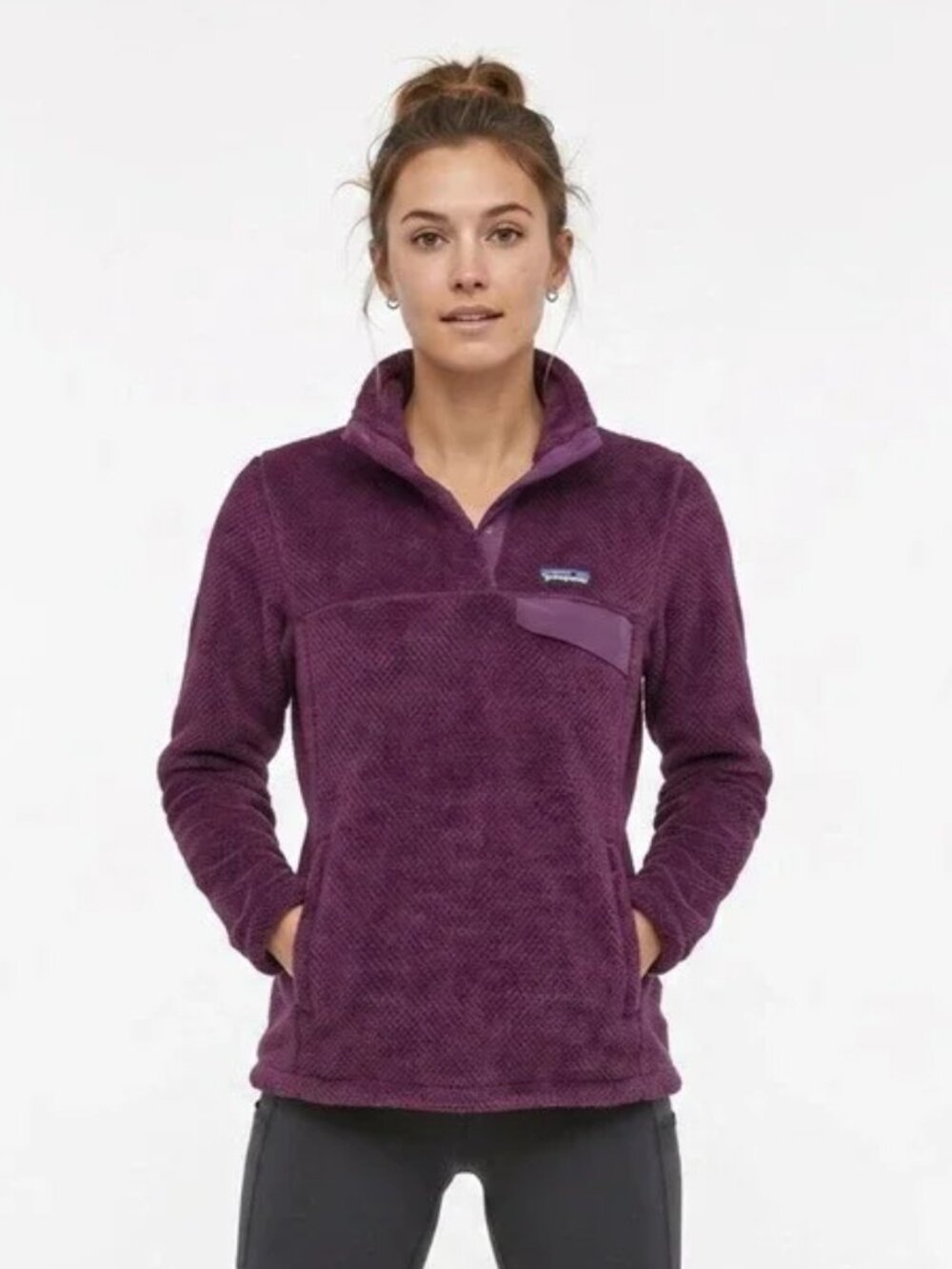 Patagonia Women's Snap-T Pullover Ikat Purple M Cozy Soft Fleece Hiking Outdoors